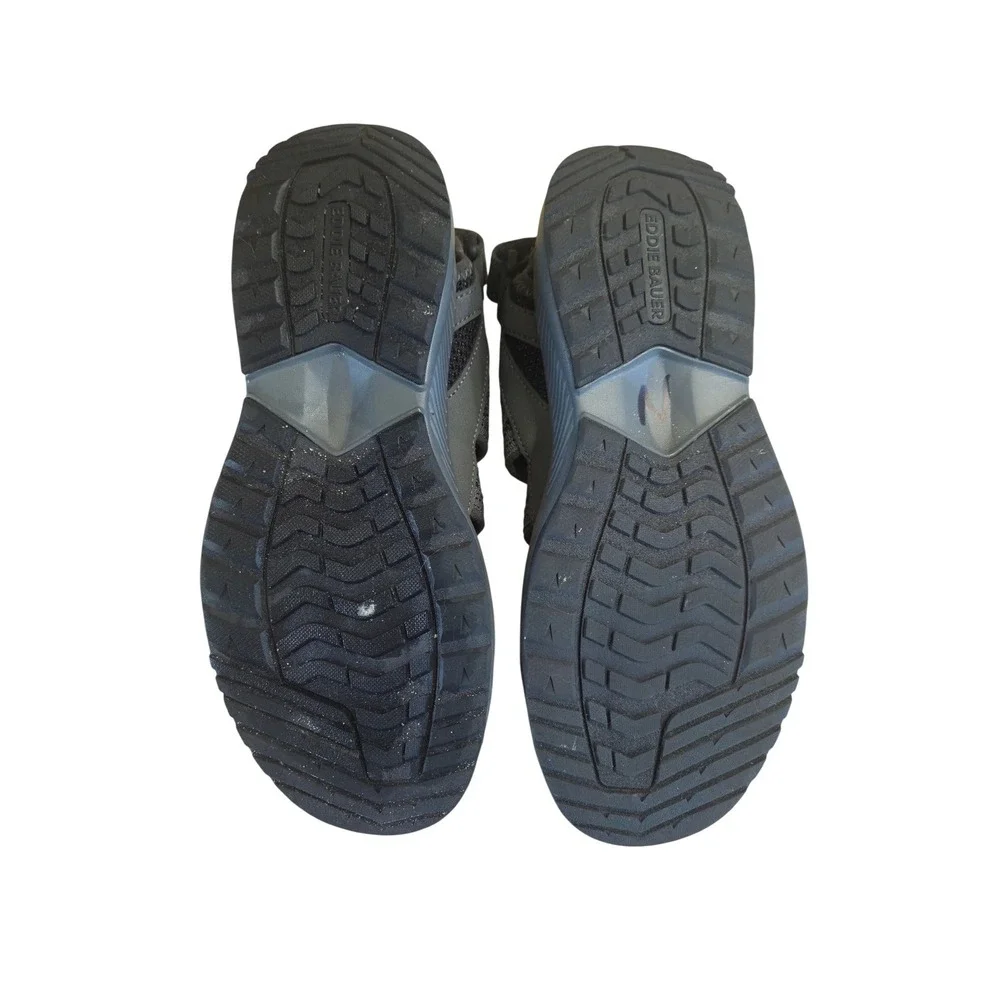Eddie Bauer Cedar Mens 8M Gray Orange Bungee Closed Toe Outdoor Sport Sandals